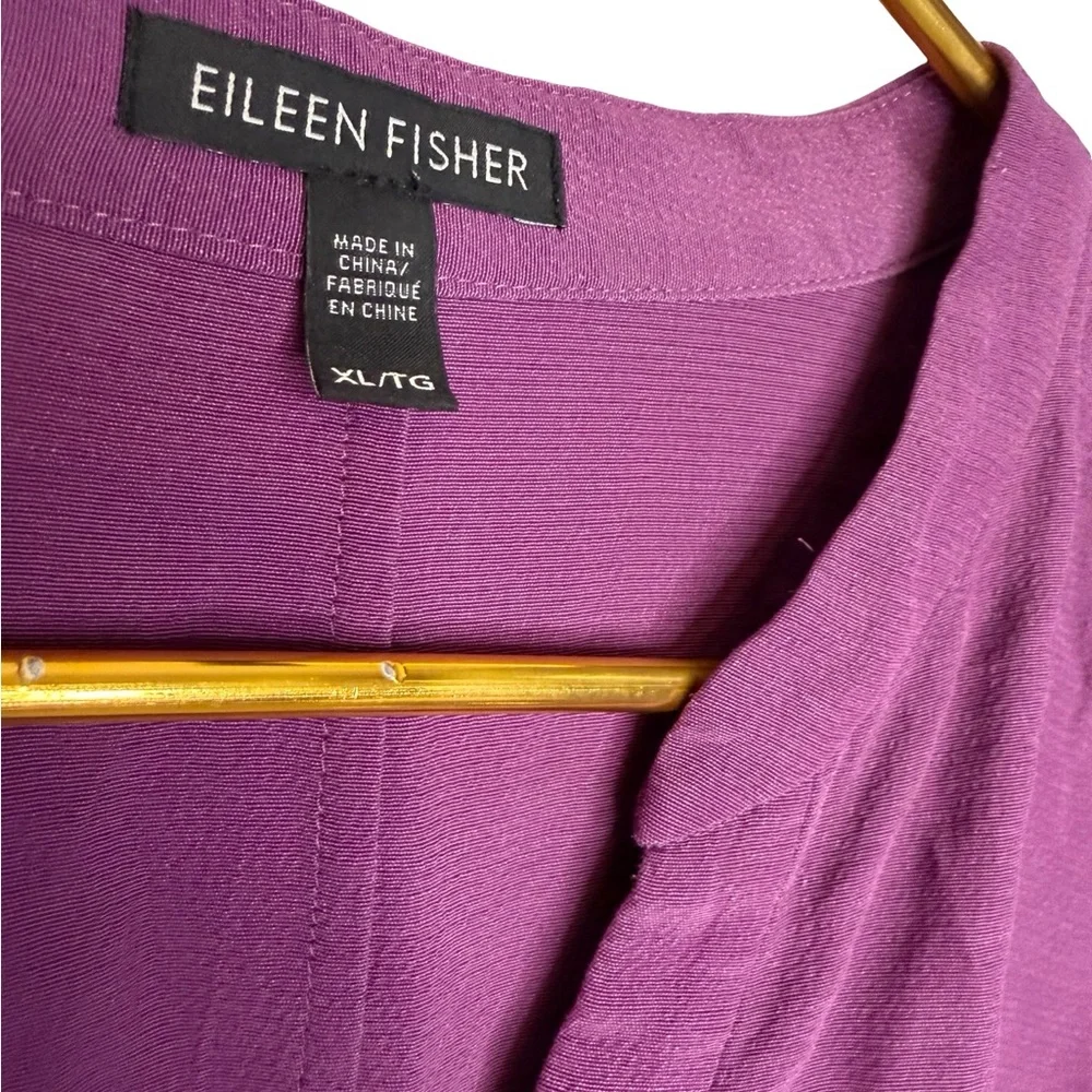 👗 Eileen Fisher Purple Drawstring Waist Long Sleeve Dress Tunic‎ XL 👗